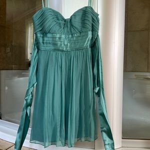 Silk chiffon short strapless dress